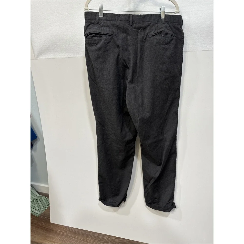 Ermenegildo Zegna 40R Dark Gray 100% Wool‎ 75L102 Pleated Mens Dress Pants